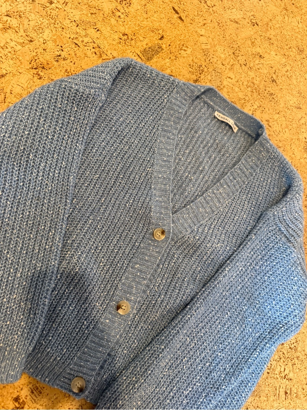 Soft Sky Blue V-Neck Button Cardigan Sweater - Picture 6 of 7